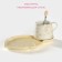 Tea couple ceramic “leaflet”, 3 objects: a cup 320 ml, a saucer 25.5 × 16 cm, spoon, yellow color