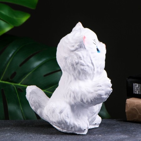 Piggy bank "Cat Snowball" White, 14x14x19cm-1