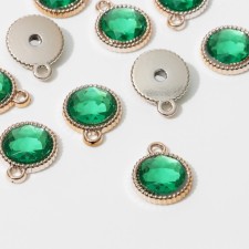 Circle-suspension “Circle” Circle 2 × 1.6 × 0.2 cm, (set 10 pcs.), The color is dark green in gold