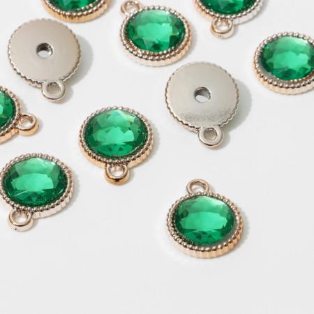 Circle-suspension “Circle” Circle 2 × 1.6 × 0.2 cm, (set 10 pcs.), The color is dark green in gold