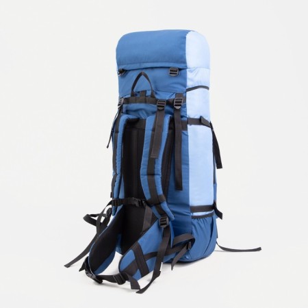 Tourist backpack, TAIF, 100 l, cord department, outer pocket, 2 side pockets, blue/blue color-1