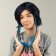 Carnival wig "anime" blue color with braids