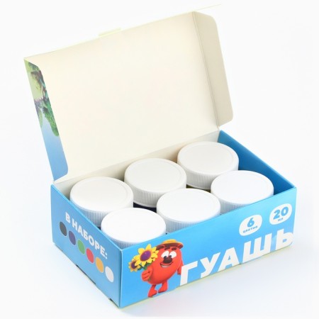 Gouache 6 colors of 20 ml, mixers-5