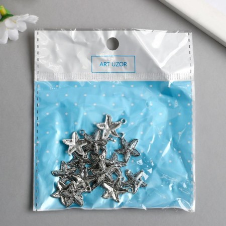 Decor Metal for creativity "Sea star" silver 1809 1.7x1.6 cm-3