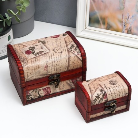 Casket "Flower panel" (set 2 pcs), 10.5 × 10.5 × 15.2 cm