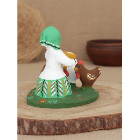 Souvenir "Baba with chickens", 12 × 10 × 12 cm, Kargopol toy, mix-11