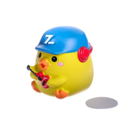 Duckling on the car panel, guitarist, yellow-3