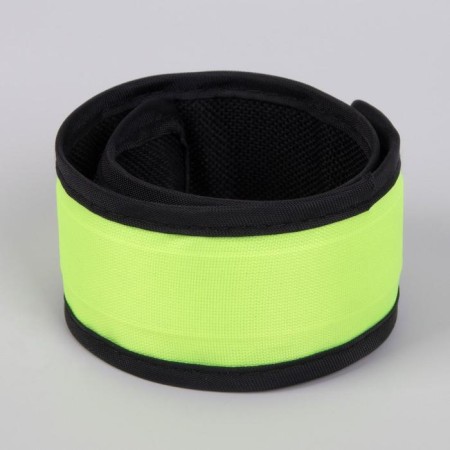 Reflective bracelet on batteries, self -fixed, 3 modes, 34.5 × 4 cm, yellow color-4