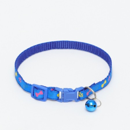 Two -layer collar with fastx "Multi -colored bones" 30 x 1 cm, blue-1
