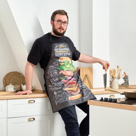 Apron "Legendary burgers" 65x80cm, oxford, 100% p/e, 210g/m2-2