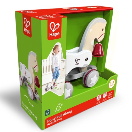 Toy catka for kids Hape "Beasts", "Pony", on a rope-4