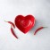Ceramic Daramic Saladnik "Heart", 130 ml, 12.5 × 11.5 cm, red color