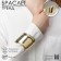 Bracelet Metal "Cuff" bend with strip, color gold