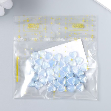 Decor for creativity plastic "Hearts with brilliance" set of 40 pcs a translucent.-3