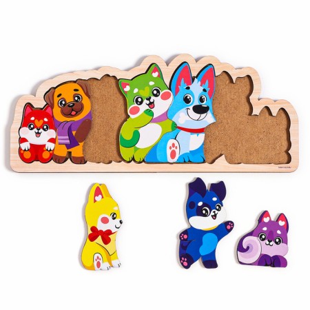 Wooden puzzle for children "dogs"-3