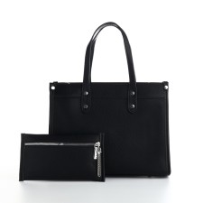 Women's bag with lightning, textura, average size, black color