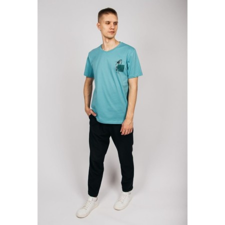Male T -shirt, size 52, turquoise color