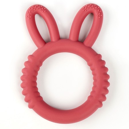 Silicone teether for teeth "Bunny", children's, color mix