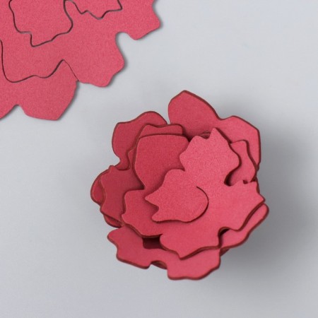 The workpiece of Foamiran "Flower Curly" 10x9.5 cm set 5 pcs. Ribbed burgundy