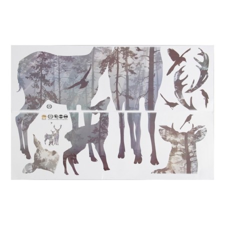 Plastic sticker interior "deer family in the forest" 60x90 cm-1