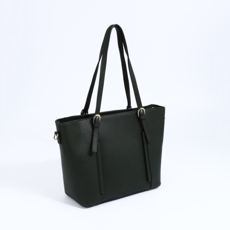 Zipper bag with zipper, green color-1