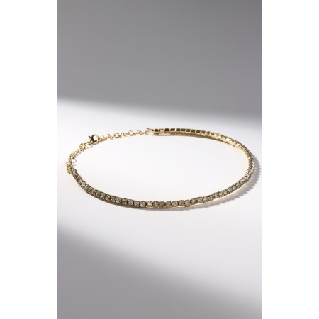 Necklace "ice", 1 row, white color in gold, 35 cm-1