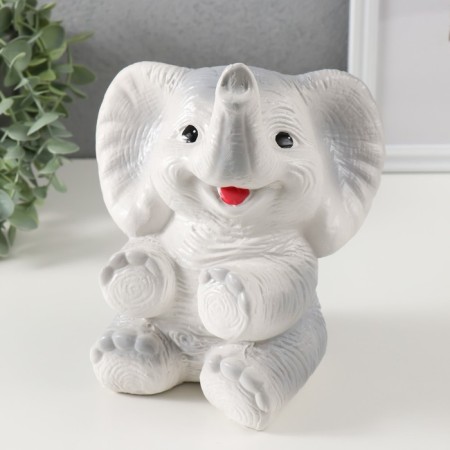 Pigger "Elephant" gray height 19 cm, width 15 cm, length 13 cm-1