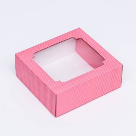 Box the team, cover is, with a window, pink, 14.5 x 14.5 x 6 cm-2