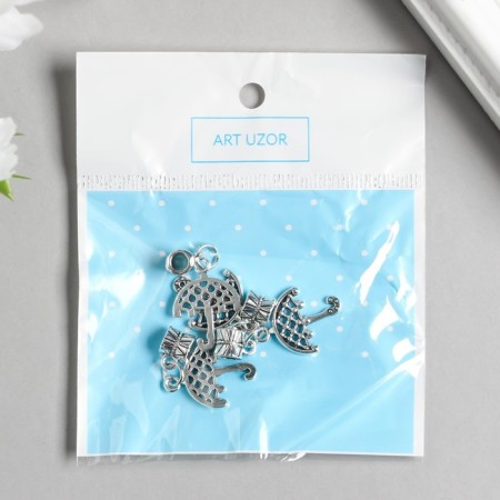 Bale with a suspension metal for creativity "Umbrella" silver 3.1 cm-2