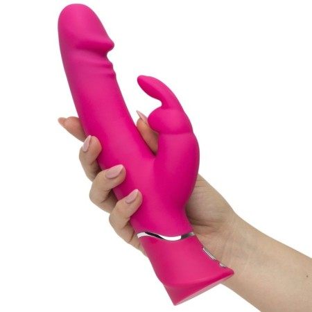 Happy Rabbit Realistic vibrator with a clitoral stimulant, pink-5