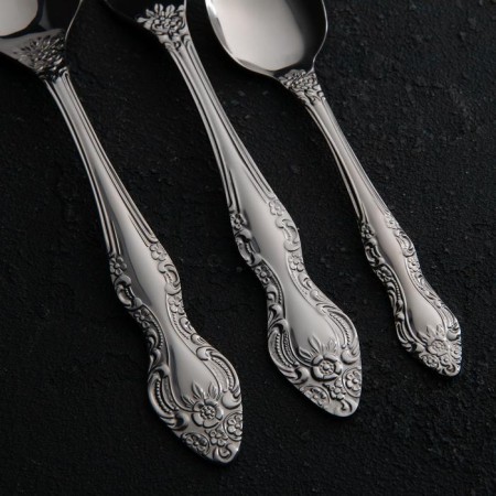 A set of cutlery "Troika", 36 items, thickness 2 mm, decorative box, silver color-1
