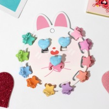 The kit of children's “chosen” 12 items: 10 crab, clips, ring, shape and color mix