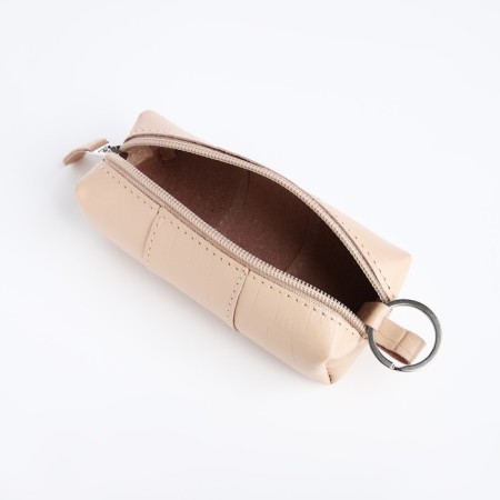 Key of zipper, length 12.5 cm, ring, beige color-1
