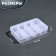 Organizer for decor, mobile cells, 8 cells, 10.6 × 6.5 × 2.3 cm, the color is transparent