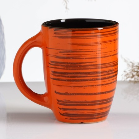 Grace mug 0.35l / 8.5x11cm, orange strip-4