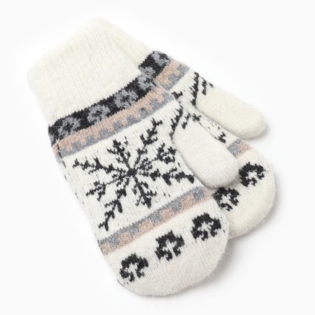 Women's mittens "snowflake" Color white, size 20