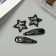 Invisible hair "Enico" (set 4 pcs) star, 5 and 3 cm, black