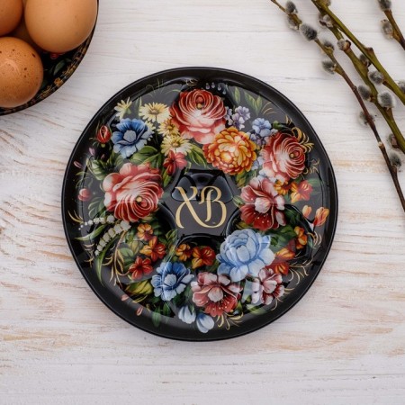 Glass stand for 6 eggs "HB", 18 x 18 cm.-1