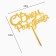 Topper "Happy Birthday" with stars, italics, gold, give beautifully