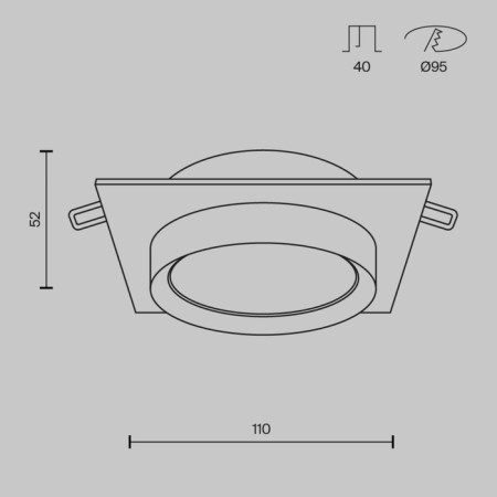 Building lamp Technical DL086-GX53-SQ-W, 1x15W, 11x11x5.2 cm, GX53, white color-1