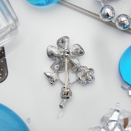 Brooch "Flowers" forget -me -nots, blue color in silver-1