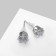 Earrings with rhinestones "Pusets" radiance, circle, d = 0.6, white color in silver