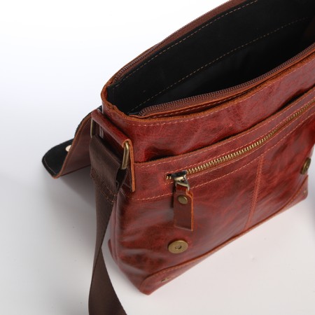Male bag, xl zolo, brown color-4