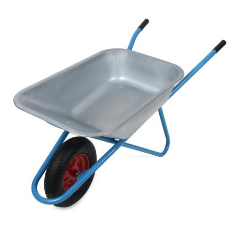 Construction wheelbarrow, single -wheeled: cargo/p 180 kg, volume of 100 l, blue pens