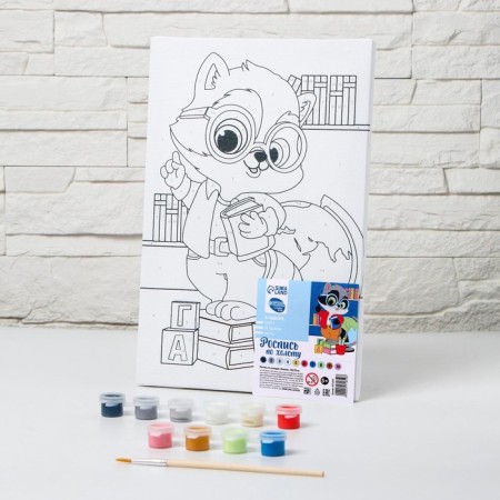 Picture on numbers for children "Raccoon", 20 x 30 cm-2