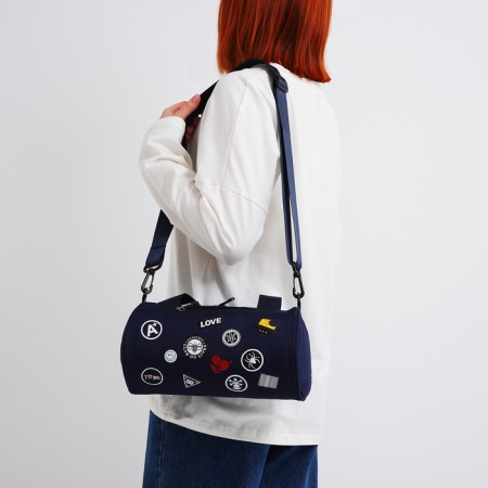Youth bag with a zipper, blue color-2
