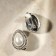 Clips "Grace" drop in cut, white color in black silver