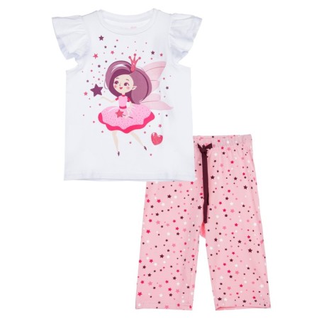 Kit for girls: T -shirt, breeches, height 116 cm
