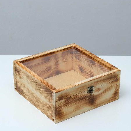 Gift box 25 × 25 × 11 cm is wooden, an outflow cover is 3 mm, firing-2