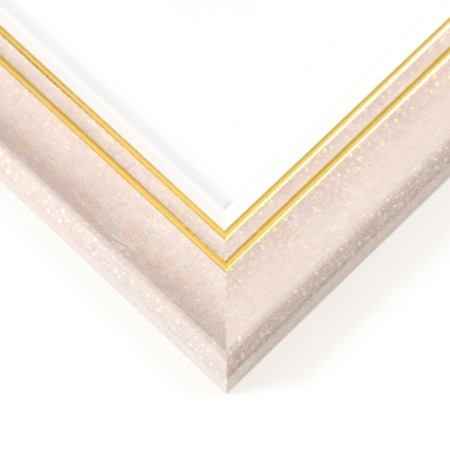 Photo frame plastic 30x40 cm "Dora" Mokko with gold 44.8x34.8x1.4 cm-1